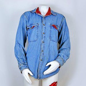 L.L. Bean Flannel Lined Denim Button-Down Shirt